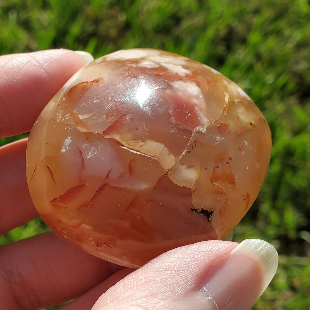 Flower Agate Palm Stone (118)